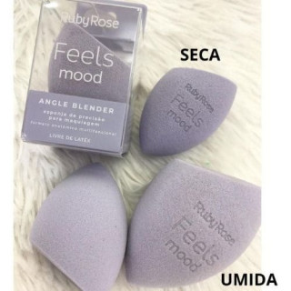 Esponja de Maquiagem Feels Mood Angle Blender Ruby Rose Cor Cinza