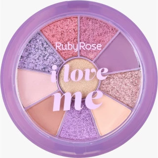 Kit de Sombras & Highlighter Cor 10 Cores I Love Me Ruby Rose
