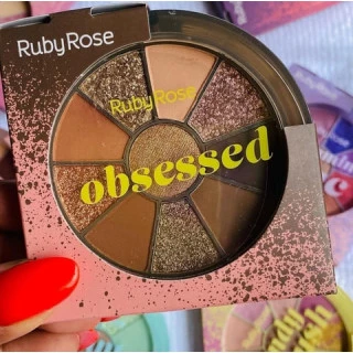 Kit de Sombras & Highlighter Cor 10 Cores Obsessed Ruby Rose