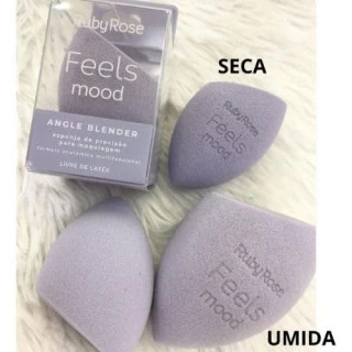 Esponja de Maquiagem Feels Mood Angle Blender Ruby Rose Cor Cinza