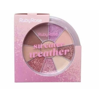 Kit de Sombras & Highlighter Cor 10 Cores Sweater Weather Ruby Rose