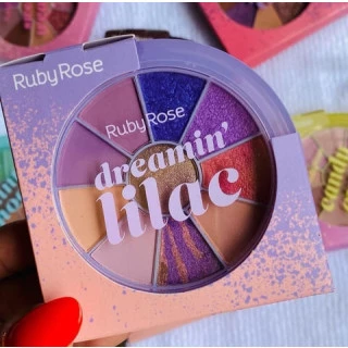Kit de Sombras & Highlighter Cor 10 Cores Dream Lilac Ruby Rose