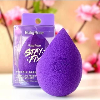 Esponja de Maquiagem Stay Fix Twofix Blender Ruby Rose Cor Roxo